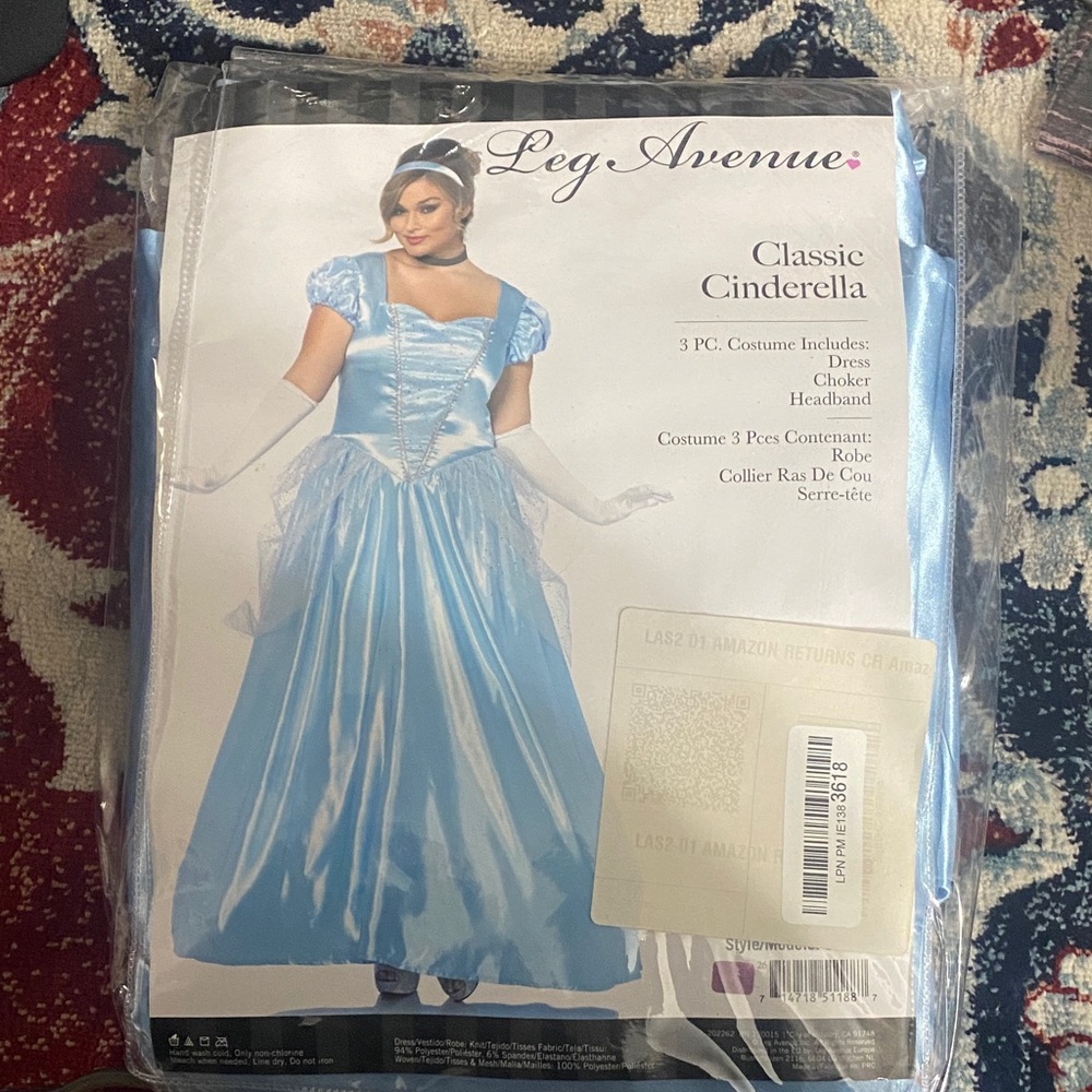 ✨ Leg Avenue Cinderella Classic Costume – 3-Piece Set (Size 1X/2X)